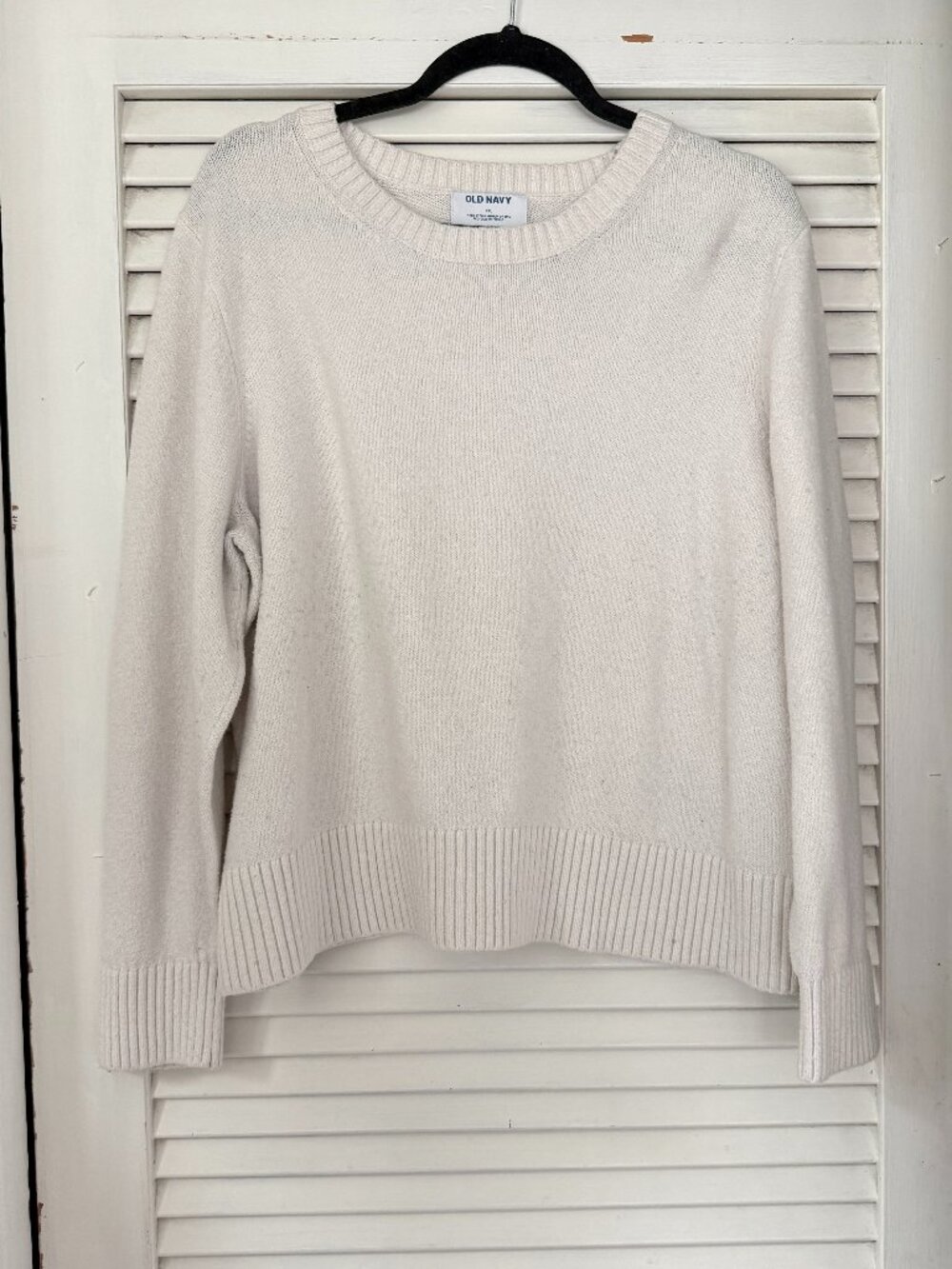Old Navy Crew Neck Shaker Stitch Sweater White Size XXL